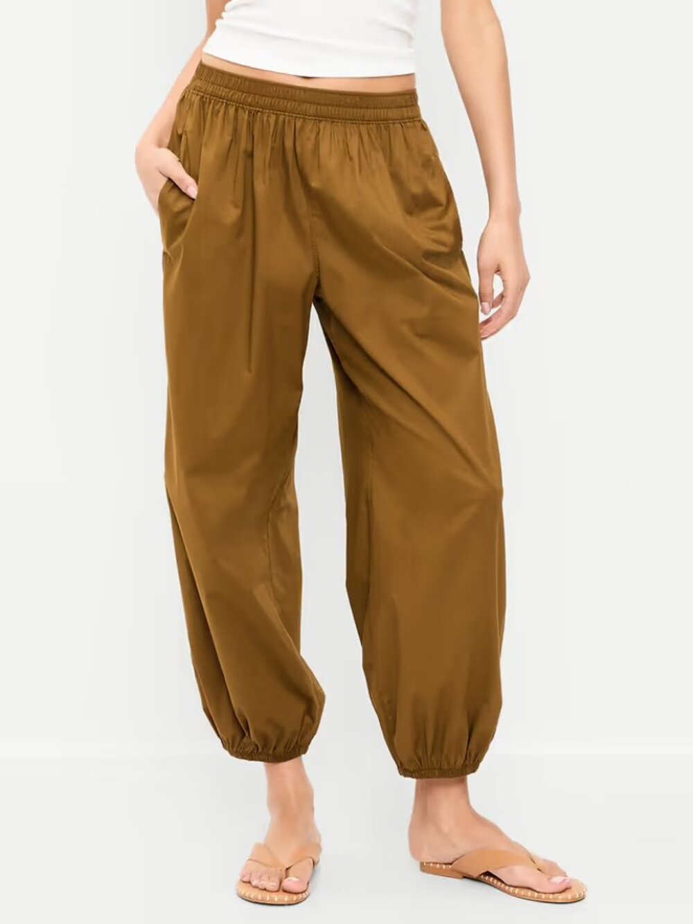 LOFT Women's Brown Camel Jogger Pants